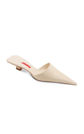 GIGI WHITE/BEIGE LEATHER MULES 