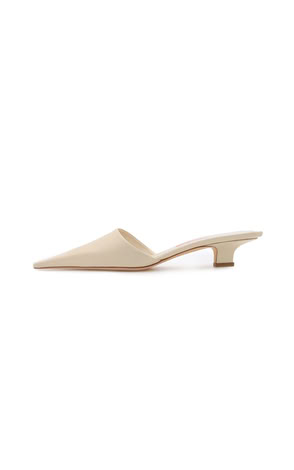 GIGI WHITE/BEIGE LEATHER MULES 
