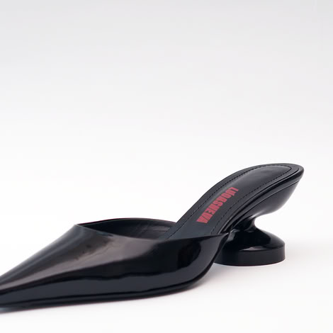 GEORGIA BLACK LEATHER MULES 