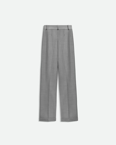 HIGH-WAISTED TROUSERS IN LIGHT GREY MELANGE