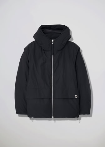 HYBRID PUFFER JACKET IN BLACK