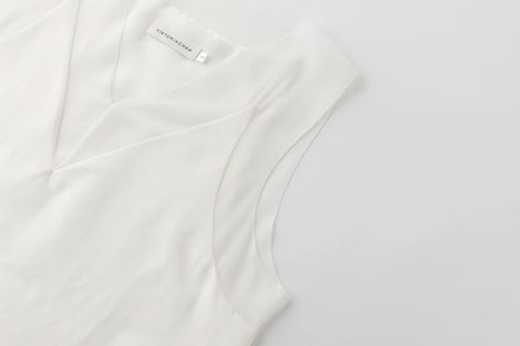 IRENE PATCHED SILK TANK WHITE
