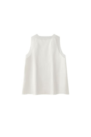 IRENE PATCHED SILK TANK WHITE
