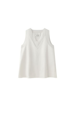 IRENE PATCHED SILK TANK WHITE