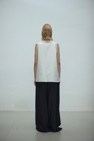 IRENE PATCHED SILK TANK WHITE