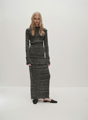 JULIET KNIT SKIRT IN GREY