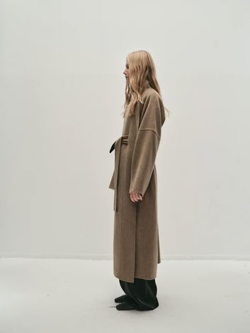 JULIET LONG COAT IN MOLE