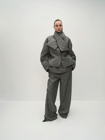 KALA CHECKED JACKET IN GREY