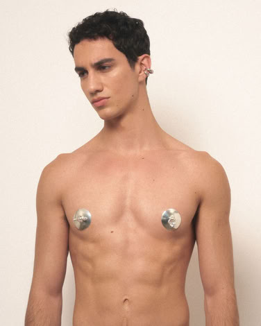 LAMINA DIAMANTI BROOCH IN SILVER