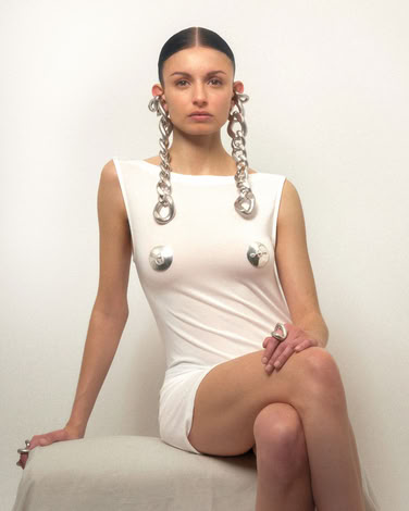 LAMINA DIAMANTI BROOCH IN SILVER