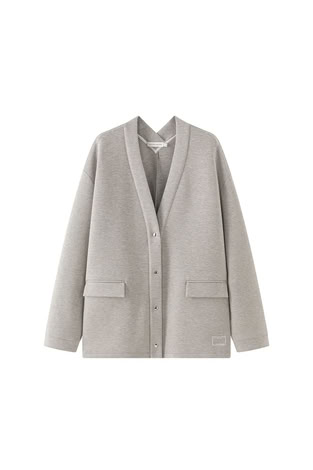 LARISSA JERSEY CARDIGAN IN MOLE