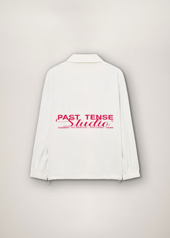 LOGO COACH JACKET IN OFF WHITE