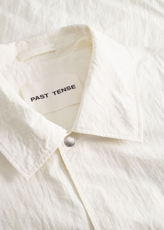 LOGO COACH JACKET IN OFF WHITE