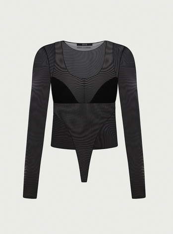 LONG-SLEEVE BODYSUIT BLACK