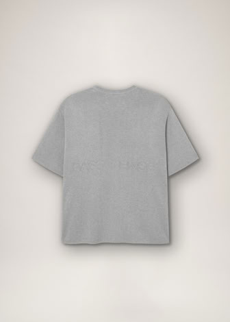 MILANO KNIT CREWNECK T-SHIRT IN GREY MELANGE