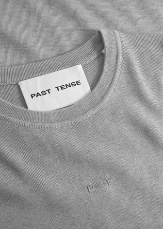 MILANO KNIT CREWNECK T-SHIRT IN GREY MELANGE