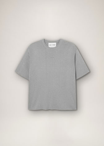 MILANO KNIT CREWNECK T-SHIRT IN GREY MELANGE