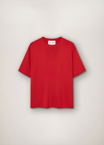 MILANO KNIT CREWNECK T-SHIRT IN RED