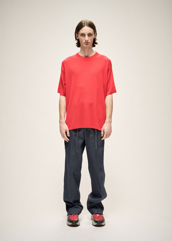 MILANO KNIT CREWNECK T-SHIRT IN RED