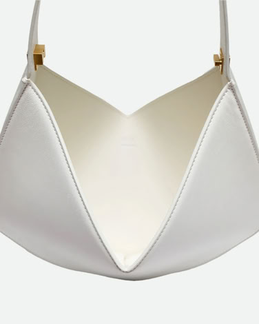 MINI CRUSHED GRAIN BAG LEATHER WHITE