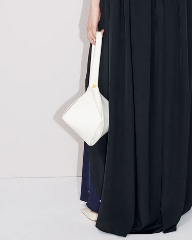 MINI CRUSHED GRAIN BAG LEATHER WHITE