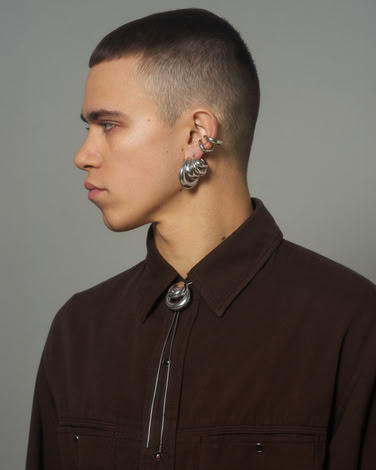 MULTI BLOW UP EAR CUFF IN SILVER