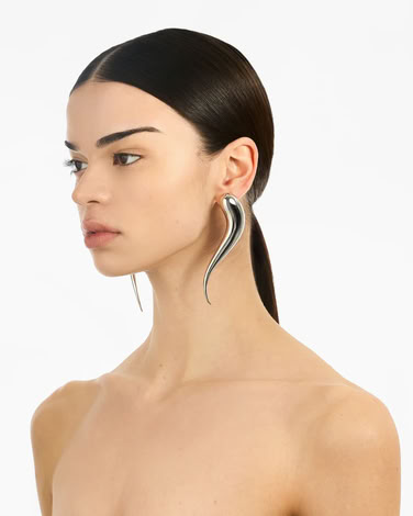 NAIL TWIST EARRINGS IN SILVER