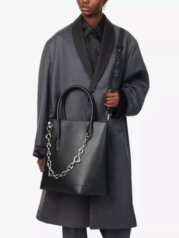 NOONA TOTE TALL IN BLACK AND CHROME