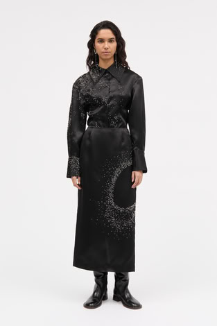 NURI SILK SKIRT IN BLACK