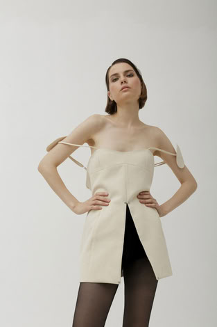 TOP 'PETALE' IN IVORY