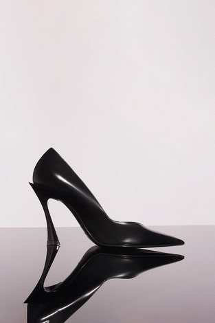 BLACK LEATHER FANG  95 PUMP