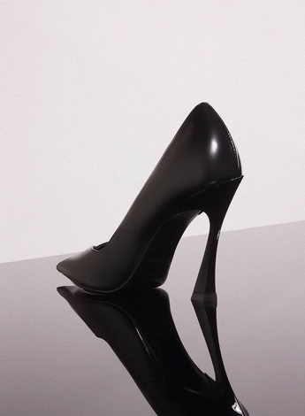 BLACK LEATHER FANG  95 PUMP