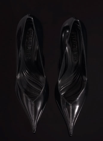 BLACK LEATHER FANG  95 PUMP