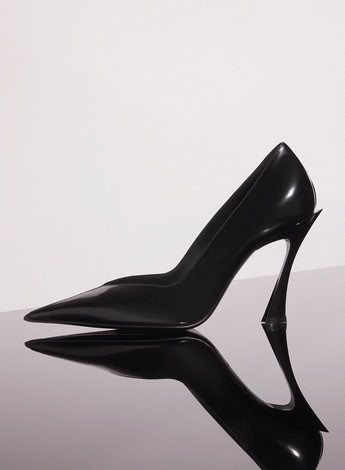 BLACK LEATHER FANG  95 PUMP