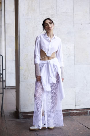 REDESIGNED SHIRT 154 IN WHITE