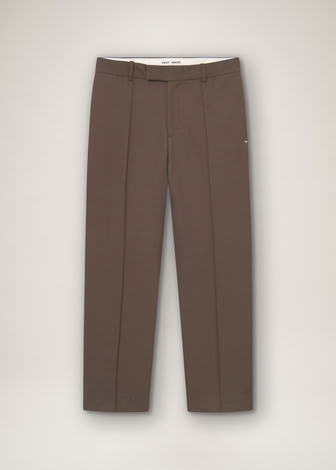 REGULAR FIT WOOL TROUSERS TAUPE 