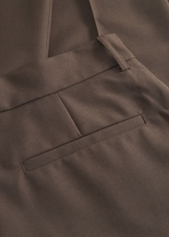 REGULAR FIT WOOL TROUSERS TAUPE 
