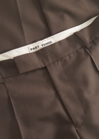 REGULAR FIT WOOL TROUSERS TAUPE 