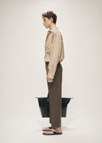 REGULAR FIT WOOL TROUSERS TAUPE 
