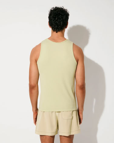 M - RIB TANK TOP IN LEMON GRASS