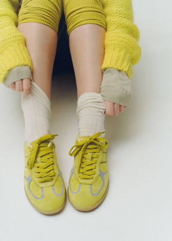 RIFE LEATHER SNEAKERS IN ACID GREEN