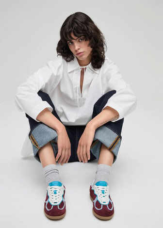 RIFE LEATHER SNEAKERS IN BURGUNDY