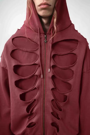 AVAVAV SHOULDERLESS HOODIE CUT- OUT RED