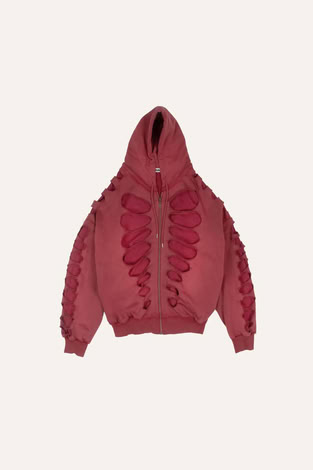 AVAVAV SHOULDERLESS HOODIE CUT- OUT RED