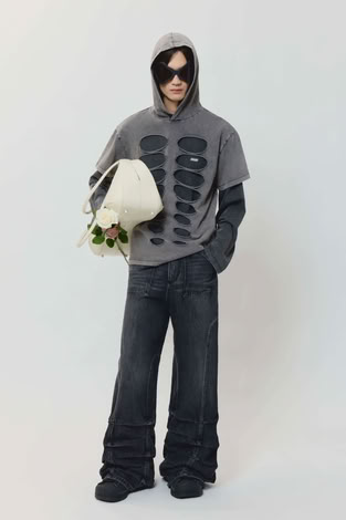 AVAVAV SMOCK DETAILED JEANS IN WASHED BLACK