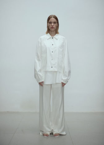 SORA SATIN TROUSERS WHITE