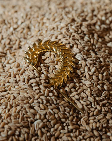 SPIKELET LARGE BROOCH IN GOLD