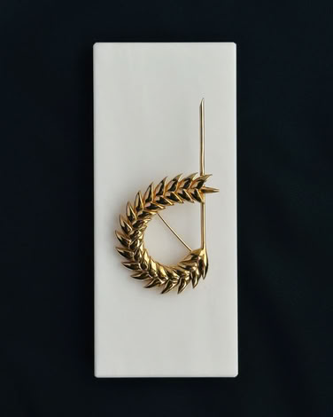 SPIKELET LARGE BROOCH IN GOLD