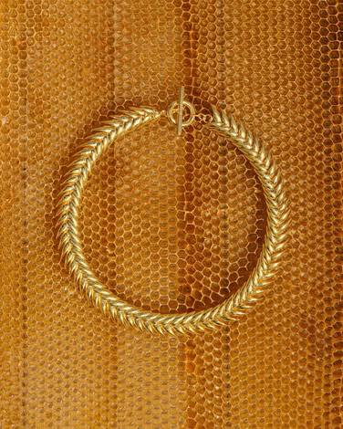 SPIKELET NECKLACE IN GOLD AW25