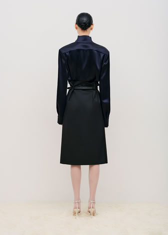 STAND-COLLAR BLOUSE DARK/NAVY